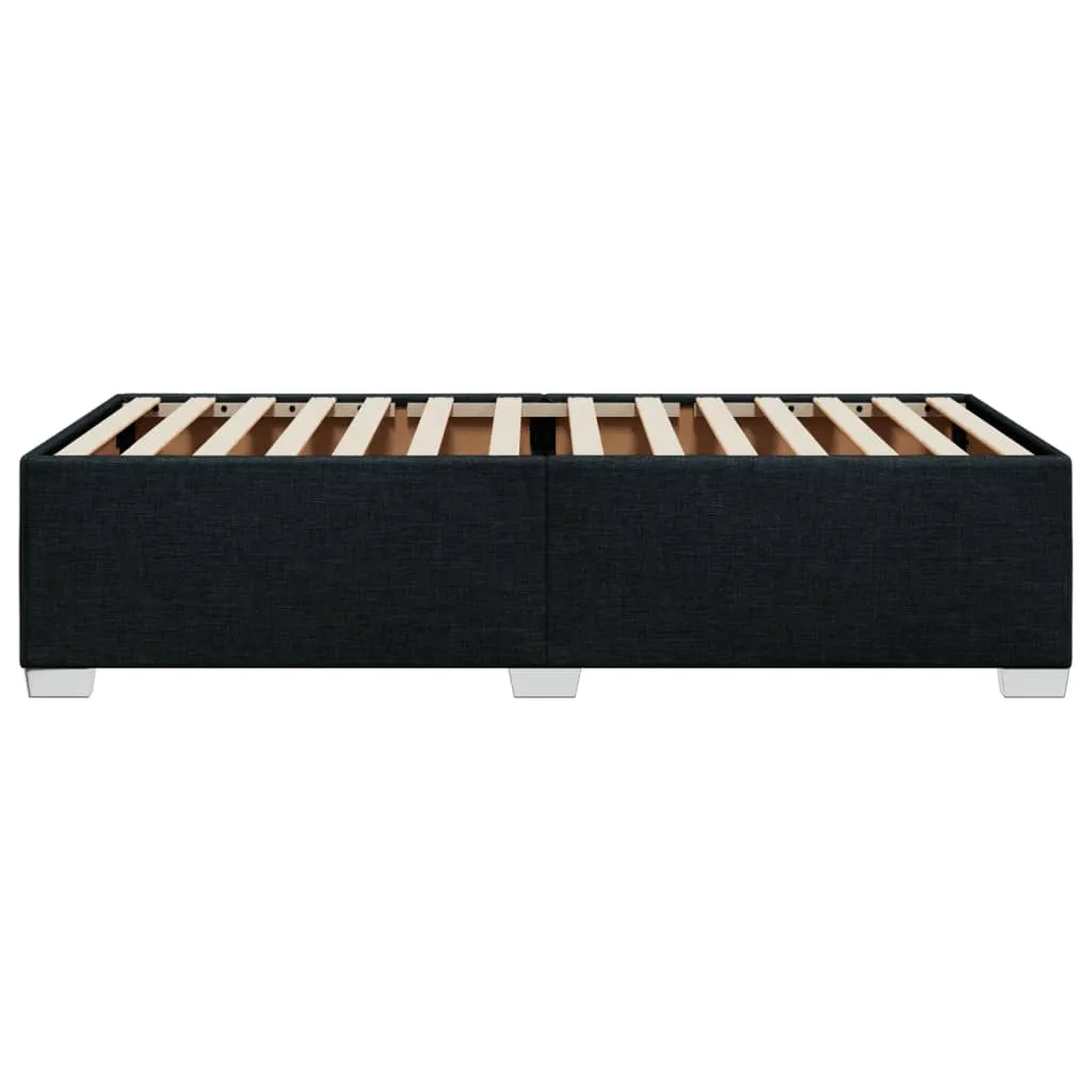 Schwarzes Stoffbett 200 x 90 x 46 cm mit verstärkten Kunststoff-Füßen