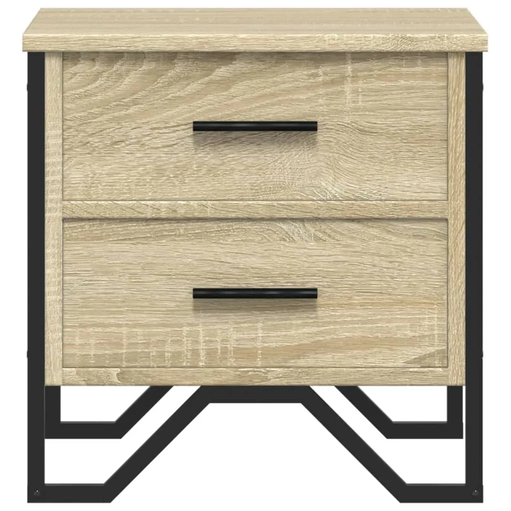 Nachttisch Sonoma-Eiche 40x41x40 cm aus Holzwerkstoff und Metall