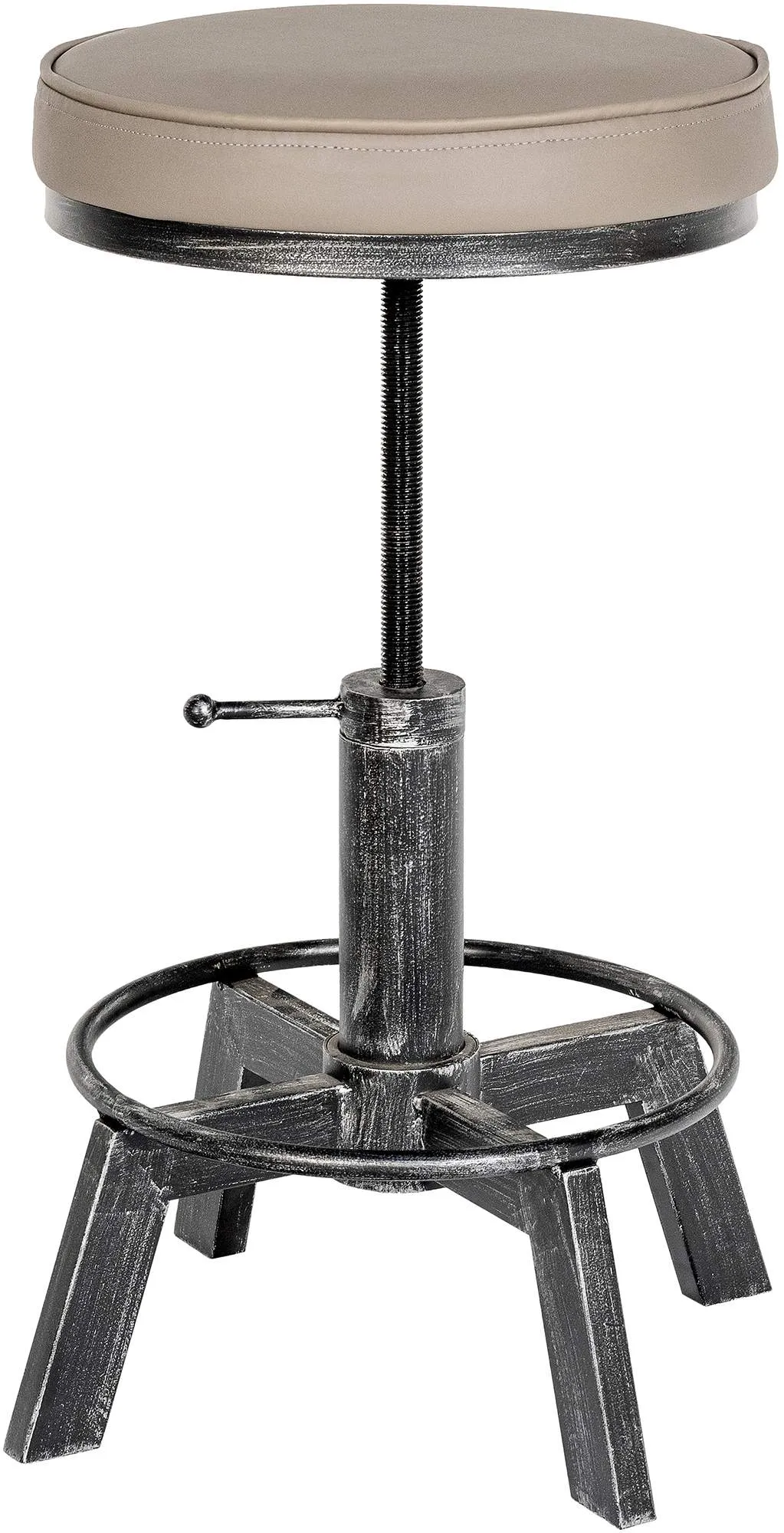 Sitzhocker Destin 42x42x44-63 cm antik silber