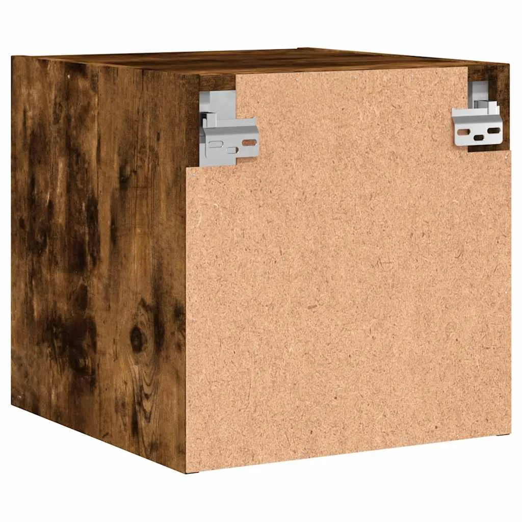 Trendiger Wand-Nachttisch 35 x 37 x 35 cm in Räuchereiche