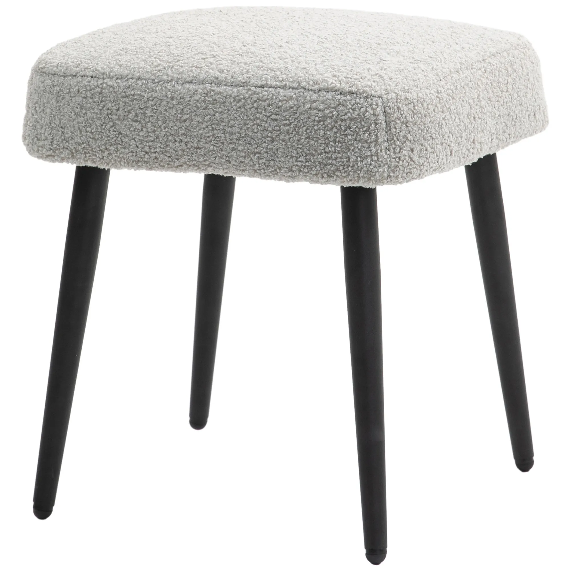 Hocker Hellgrau 42L x 42B x 44H cm mit Kaschmir-Optik