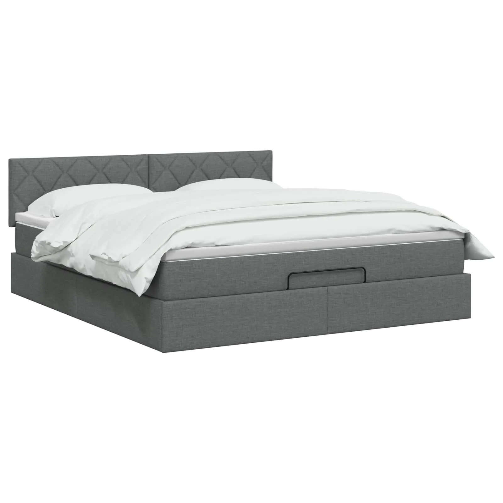 Ottoman-Bett mit Matratze 203 x 144 x 88 cm Dunkelgrau