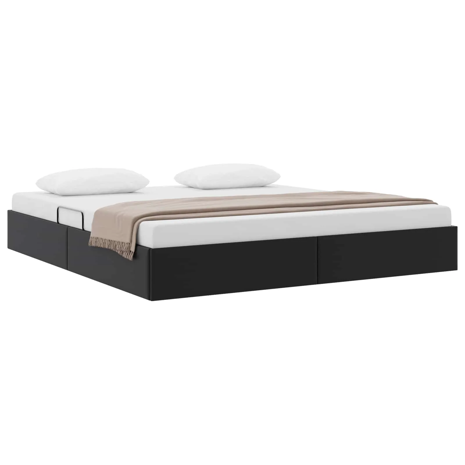 Ottoman Bettgestell 203 x 180 x 23,5 cm Schwarz