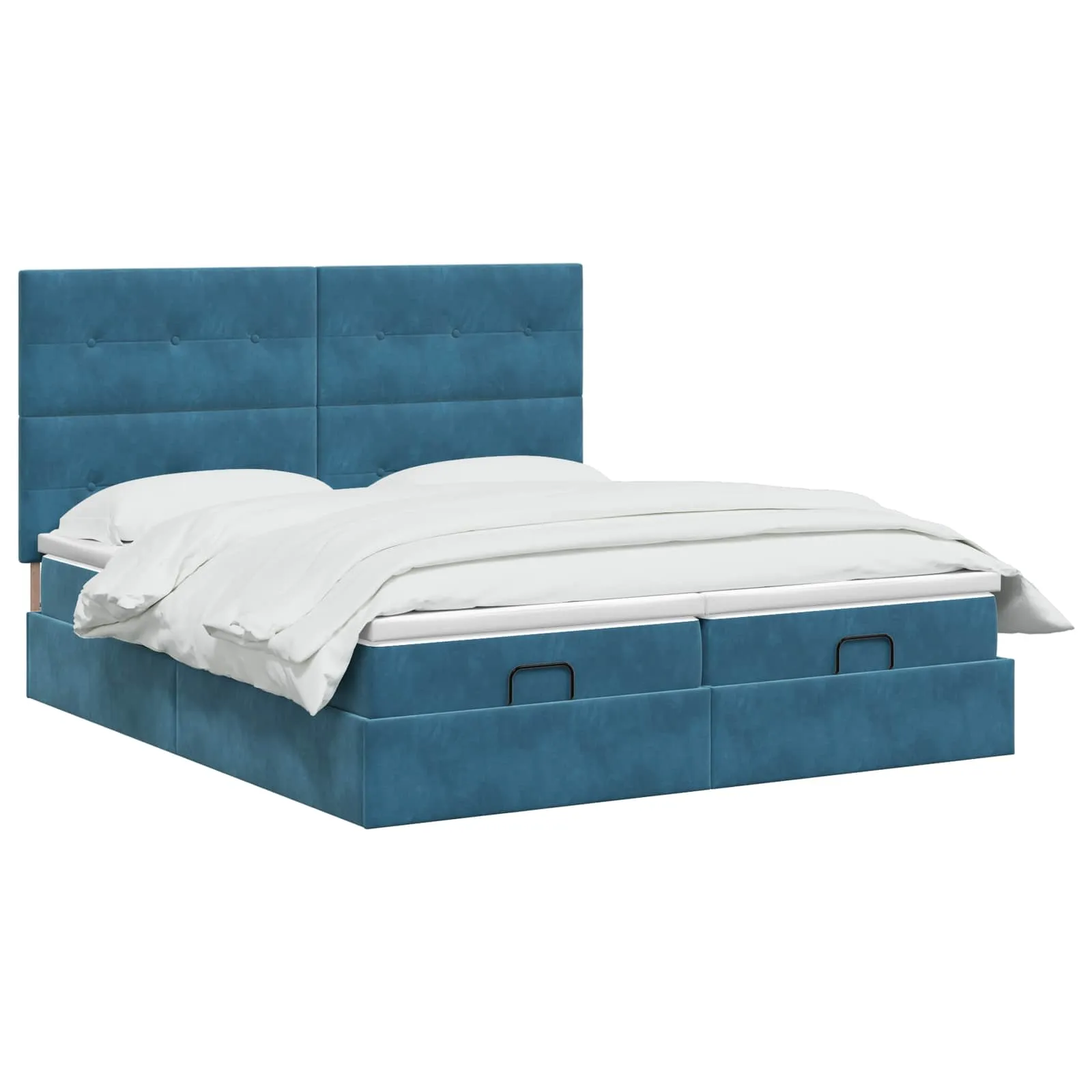 Ottoman-Bett mit Matratze 203x180x88 cm Dunkelblau