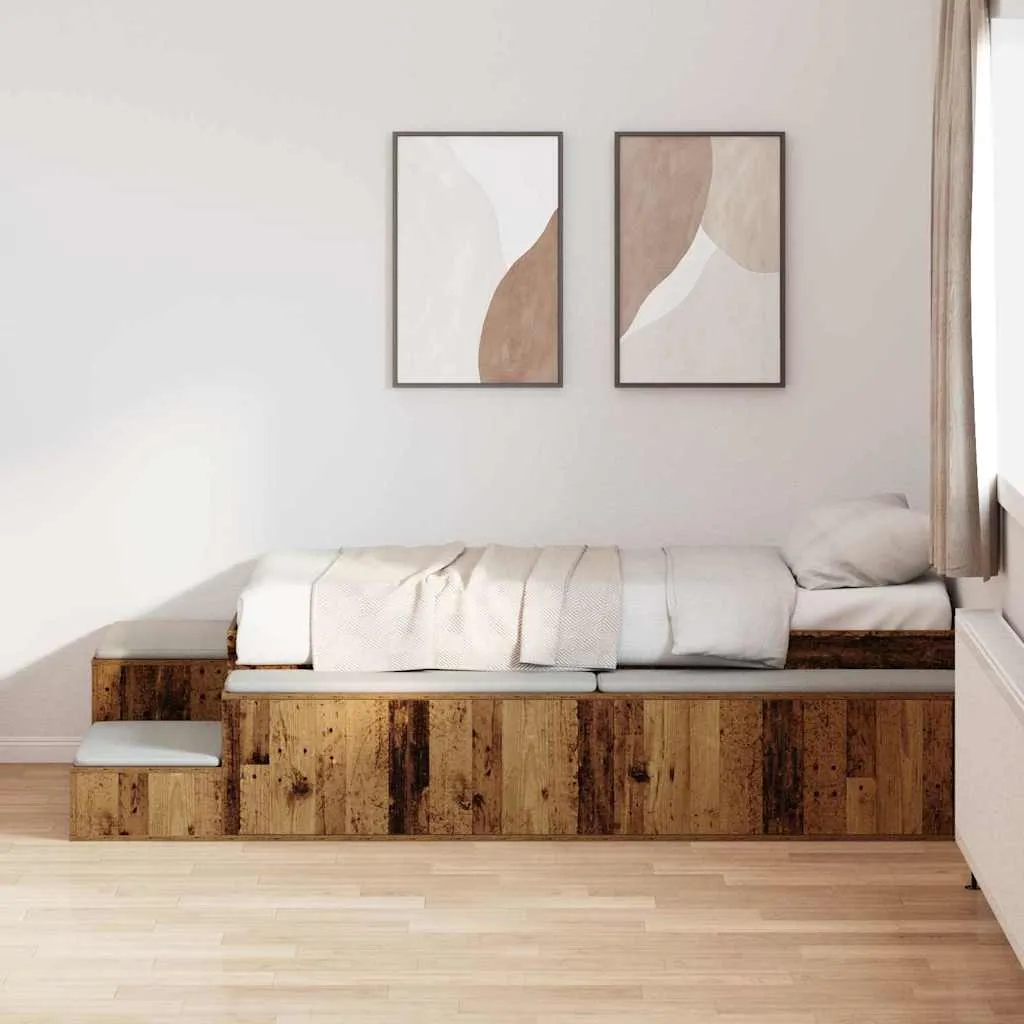 Bett mit Stauraum 234 x 103 x 53,5 cm Altholz