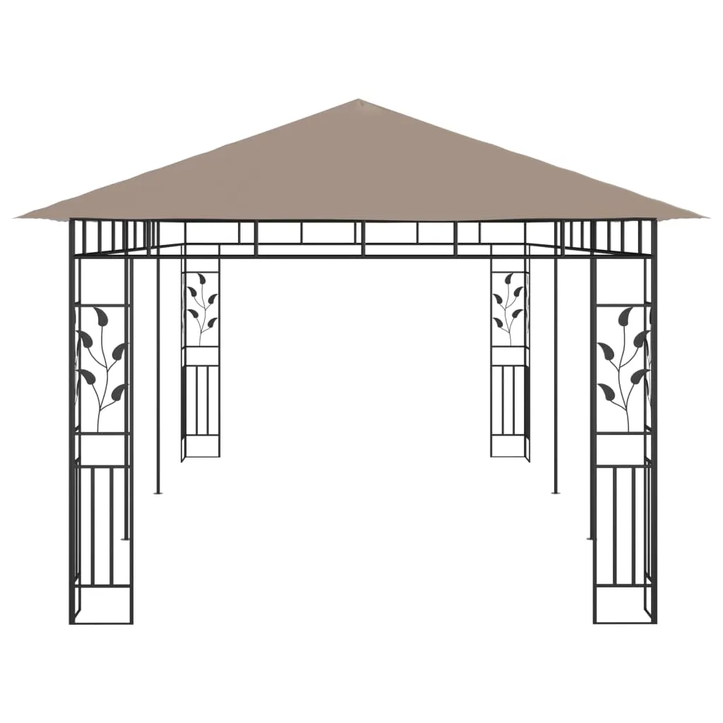 Pavillon mit Moskitonetz 6x3x2,73 m Taupe