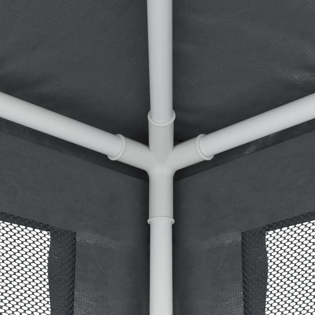 Partyzelt 200x200x240 cm Anthrazit mit wasserfestem HDPE und Mesh-Seitenwänden