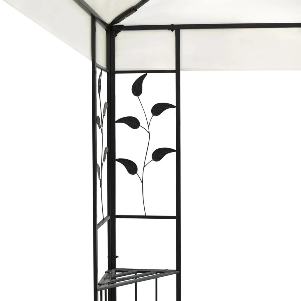 Eleganter Pavillon 6 x 3 m in Weiß mit robustem Stahlrahmen