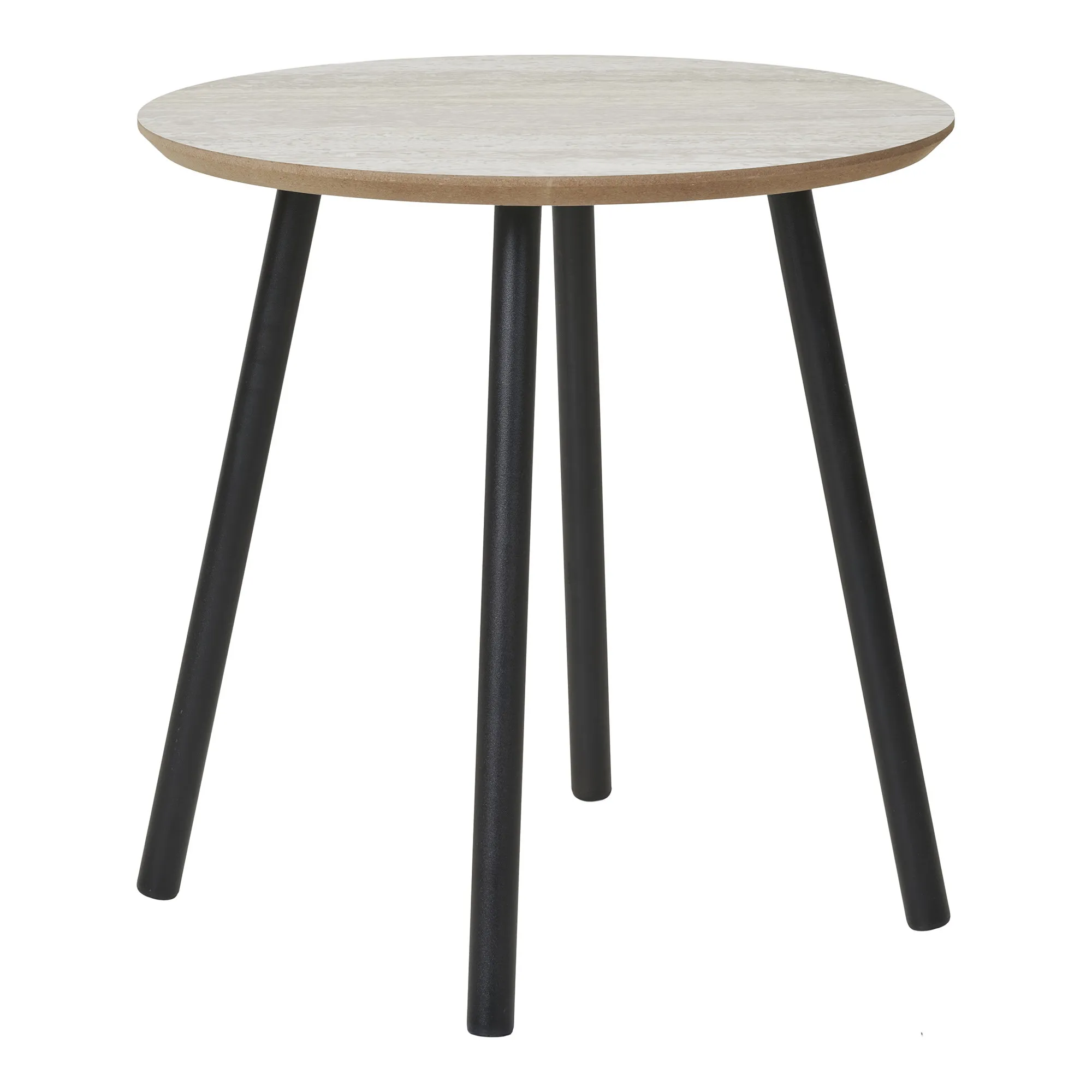 tinkaro Beistelltisch Aalst Stahl, MDF Schwarz / Beige
