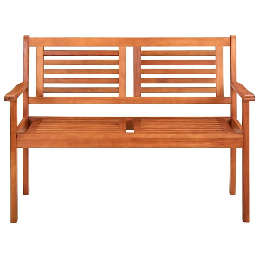 Gartenbank aus massivem Eukalyptusholz 120 x 60 x 89 cm mit Auflage
