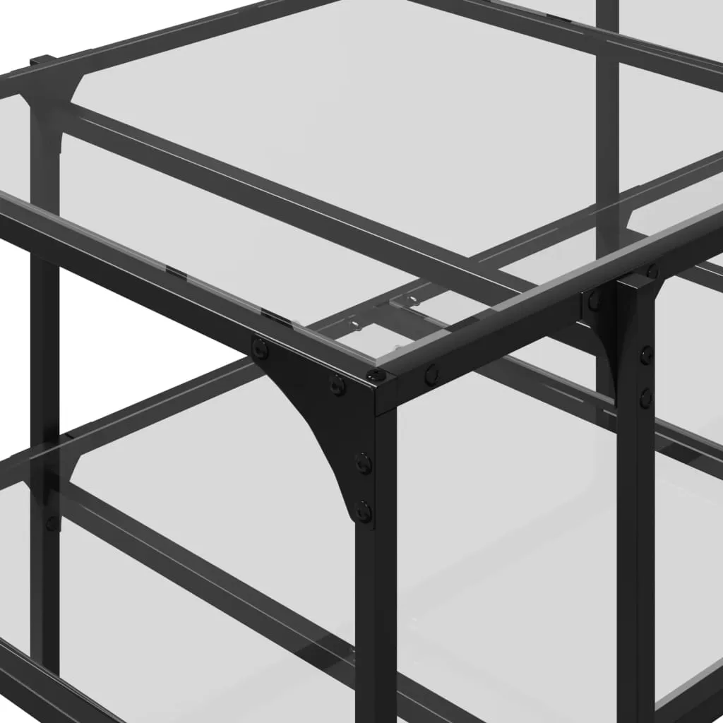 Moderner Couchtisch 98,5x50x45 cm mit transparentem Glas