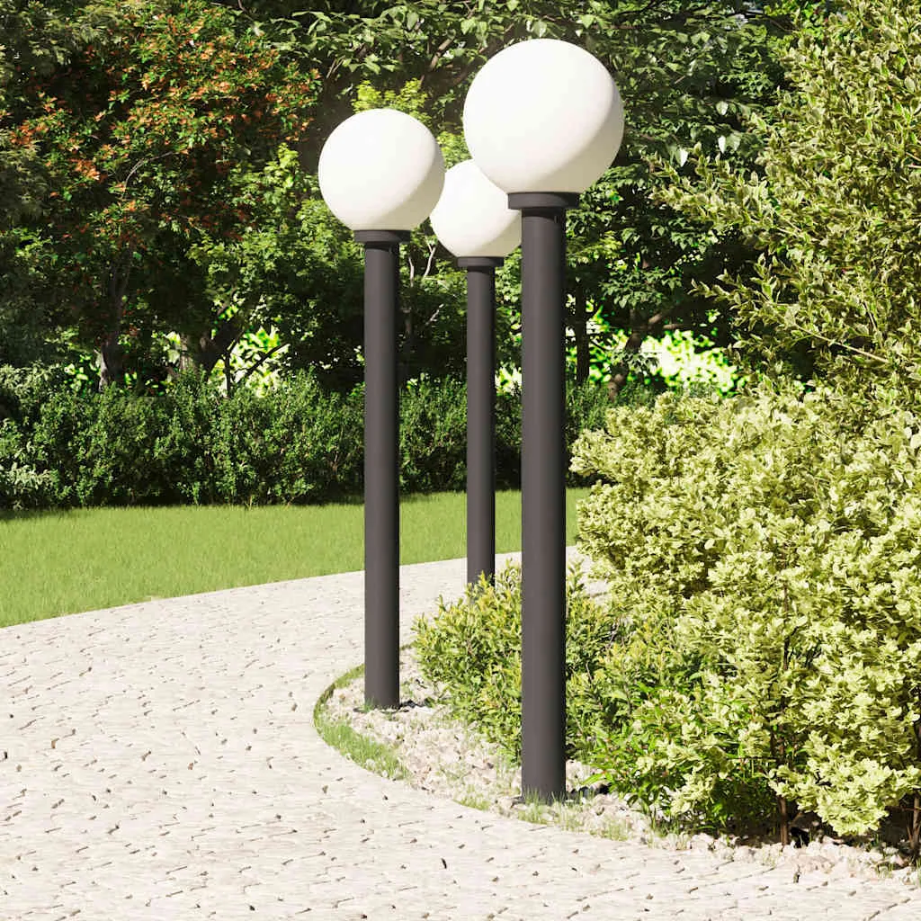 Schwarze Pollerleuchte aus Edelstahl 25x120 cm mit IP44 Schutzart