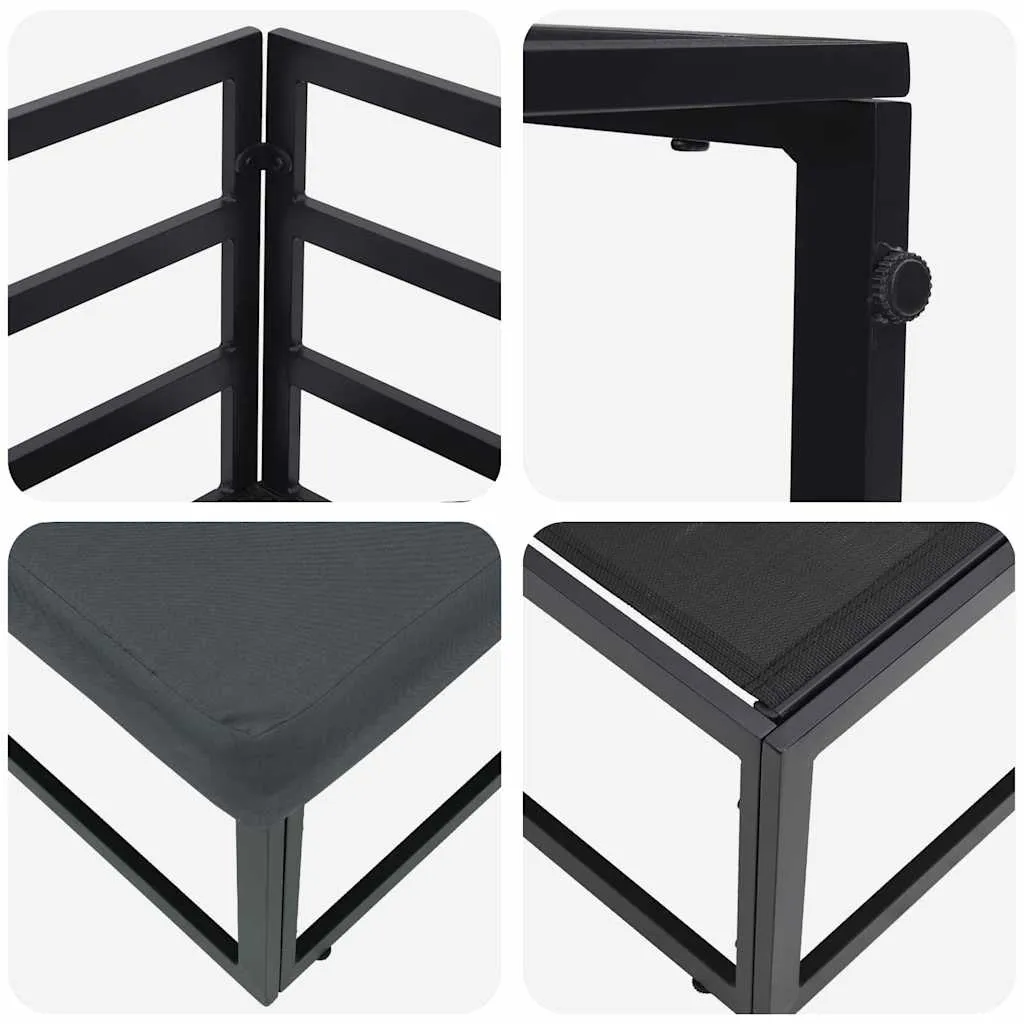 Modernes Outdoor-Möbelset 143x71,5x71 cm Schwarz Anthrazit