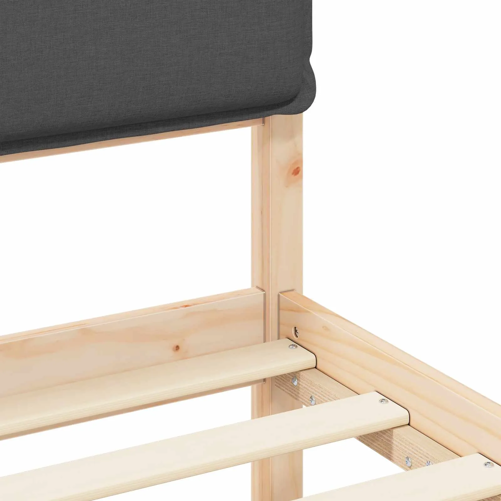 Bettgestell mit gepolstertem Kopfteil 75 x 190 cm Dunkelgrau