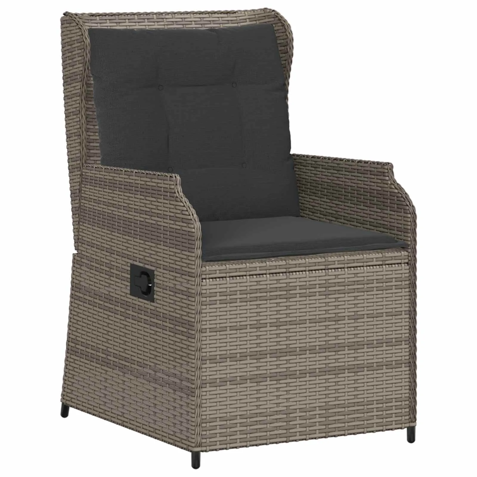 Verstellbare Gartenbank Poly-Rattan 55x67x95 cm Grau