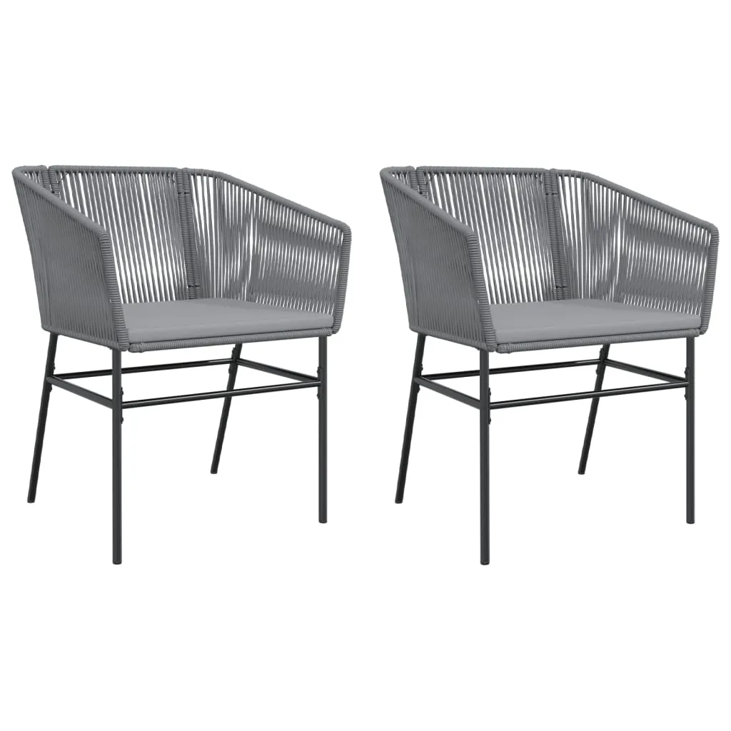 Gartenstuhl 63x63x83 cm Grau aus PE-Rattan und pulverbeschichtetem Stahl