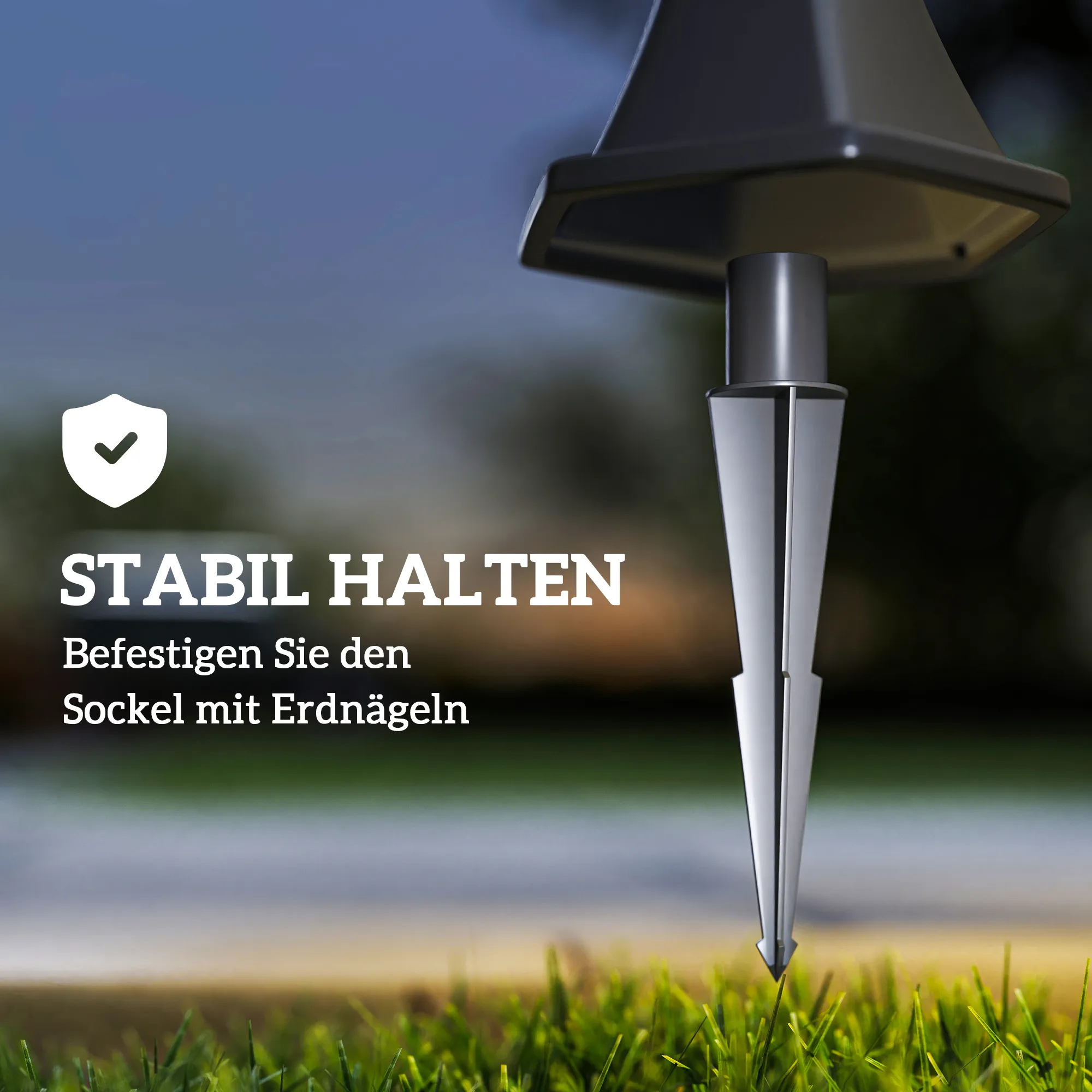 Solar Gartenlaterne 2er Set Wegleuchte 129 cm Schwarz LED