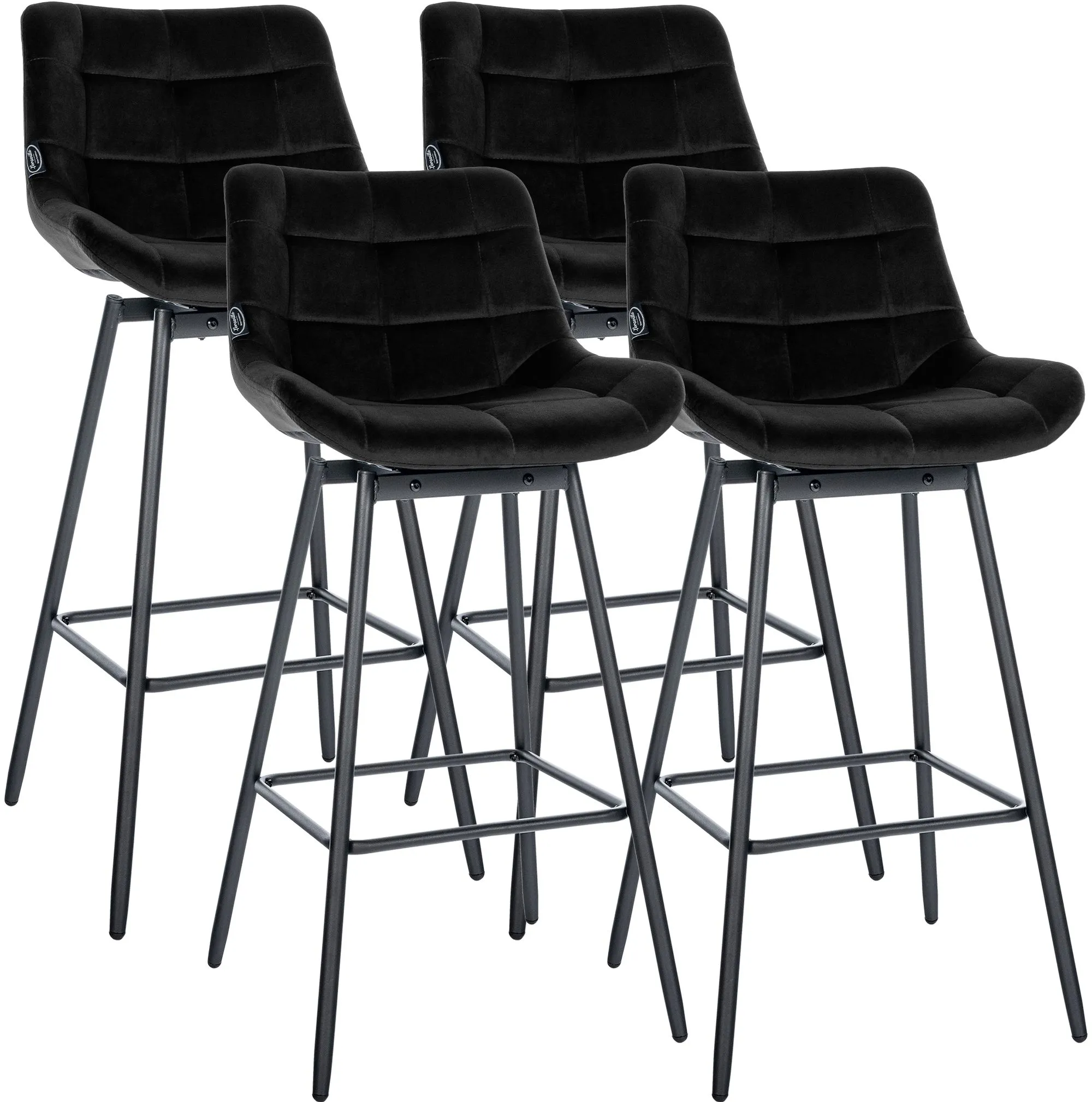 4er Set Barhocker Weston schwenkbar 105x49x56 cm schwarz