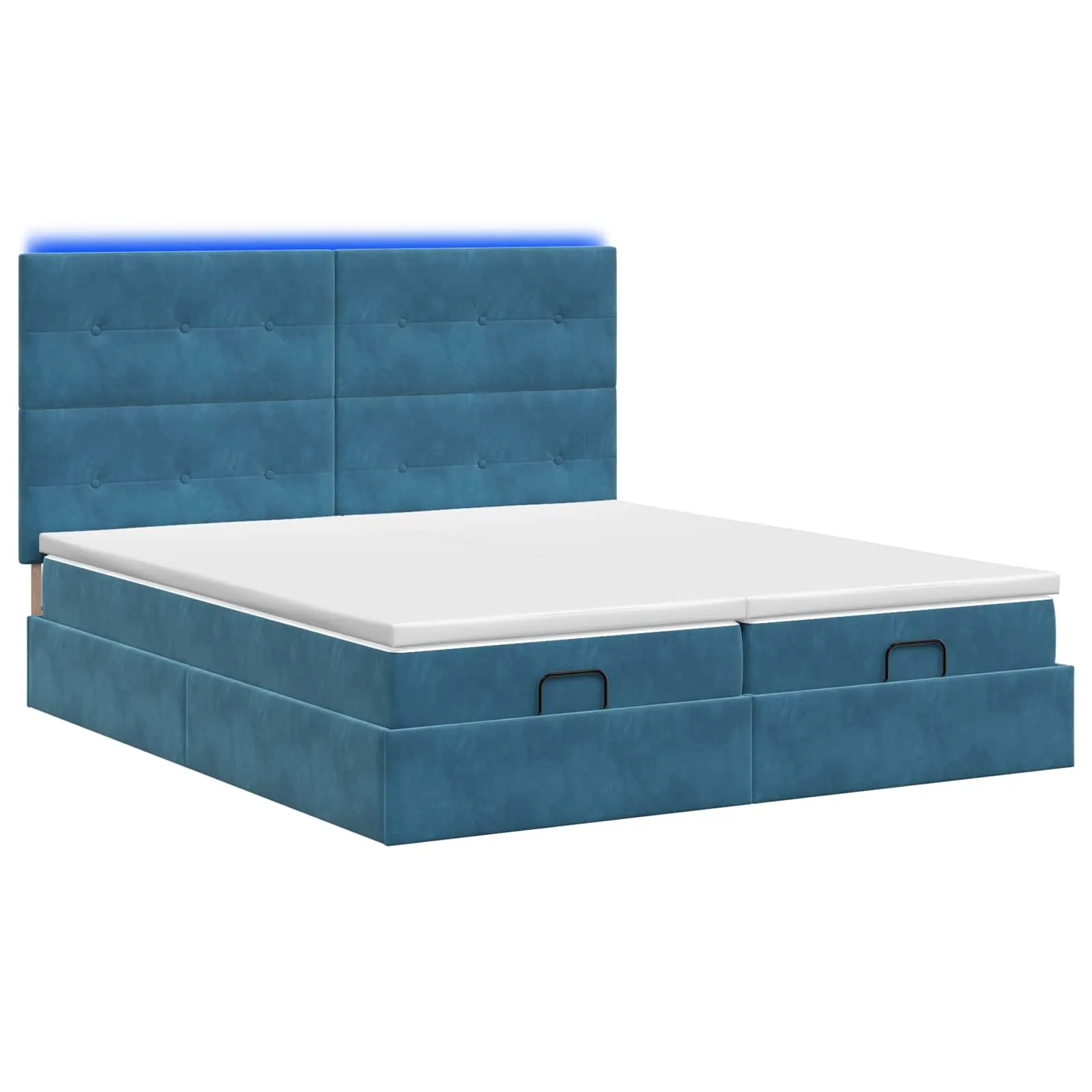 Ottoman-Bett mit Matratze 203x180x88 cm Dunkelblau