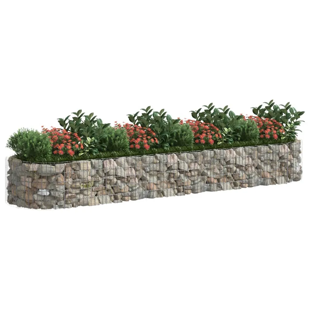 Gabionen-Hochbeet 400 x 100 x 50 cm in Silber