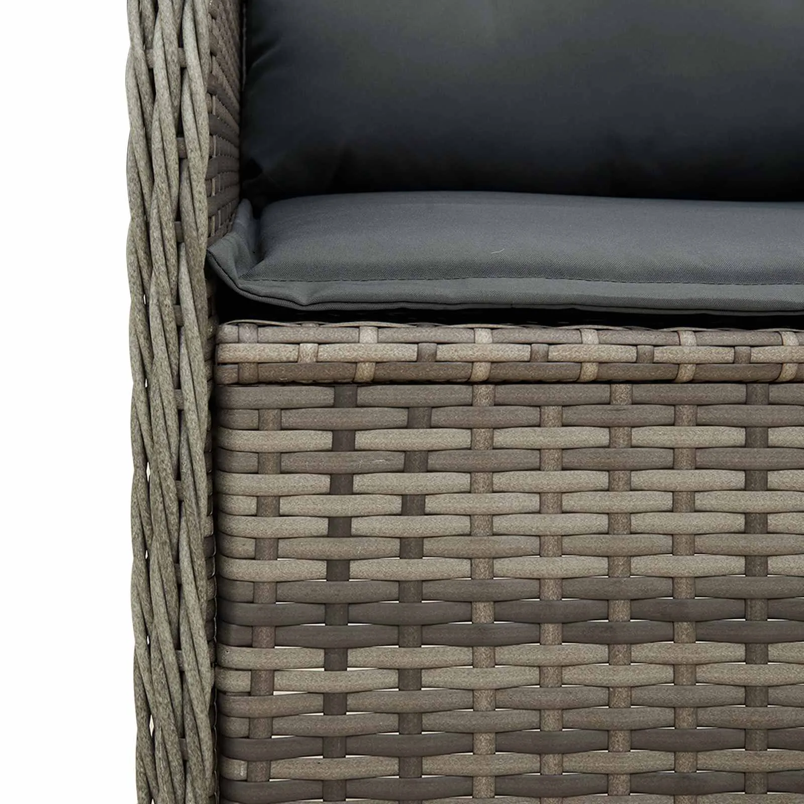 Verstellbare Gartenbank Poly-Rattan 55x67x95 cm Grau