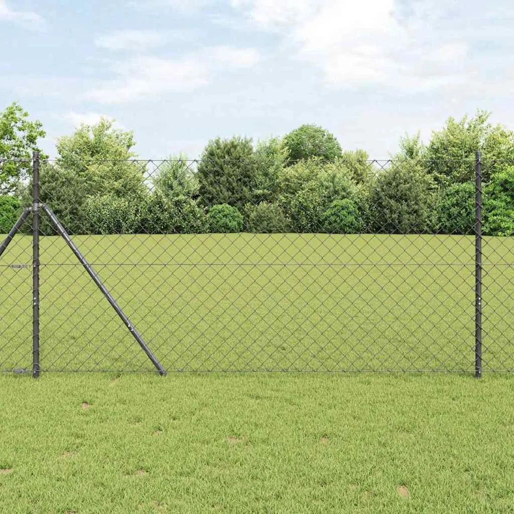 Zaunpfosten-Set Stahl 2500 x 3,2 x 100 cm Grau