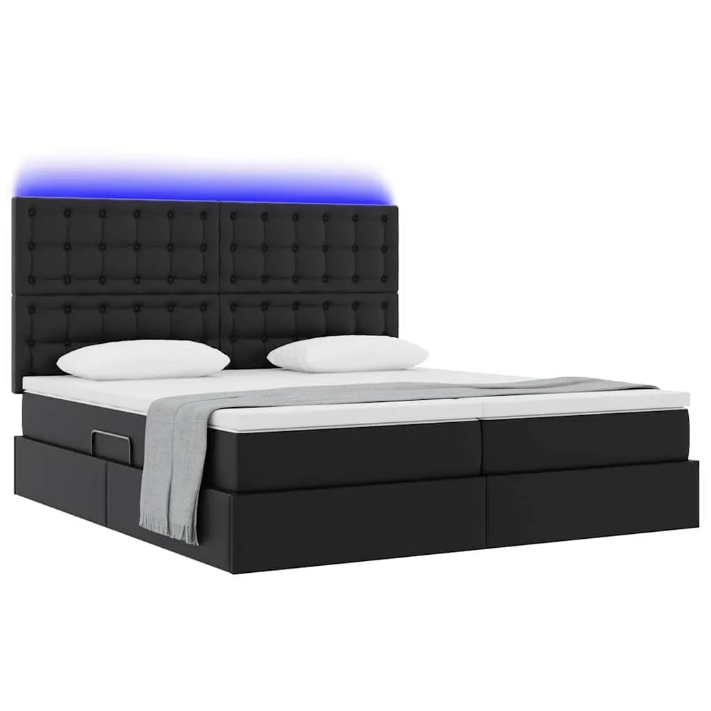 Bett mit Stauraum 180 x 200 cm Schwarz