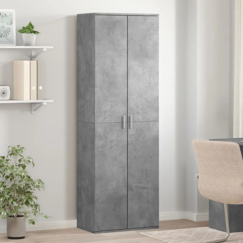 Highboard Betongrau 60 x 35 x 180 cm aus Holzwerkstoff