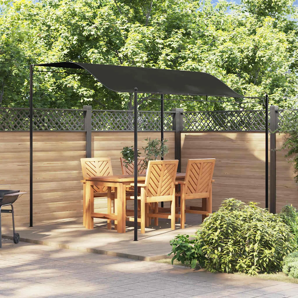 Pavillon 3 x 2,4 m Anthrazit Schwarz mit Stahlkonstruktion und Polyesterdach