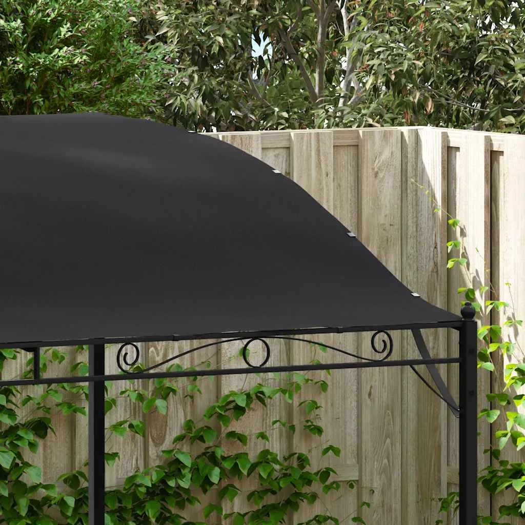 Pavillon 3 x 2,4 m Anthrazit Schwarz mit Stahlkonstruktion und Polyesterdach