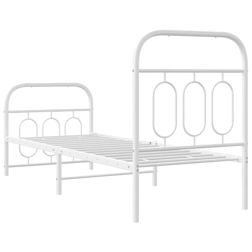 Klassisches weißes Metall-Bettgestell 196 x 80 x 100 cm