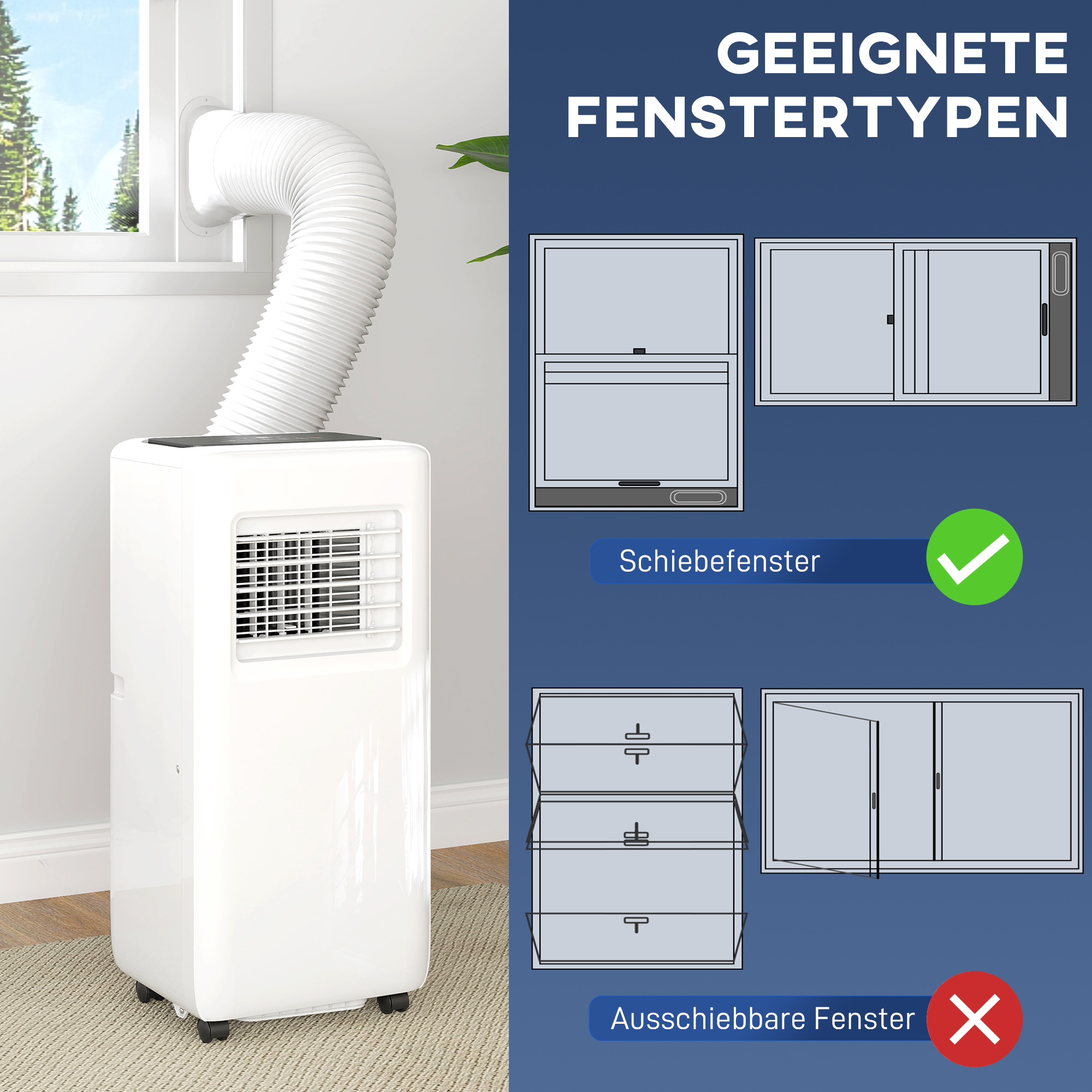 Tragbare Klimaanlage 33B x 28T x 71H cm in Weiß
