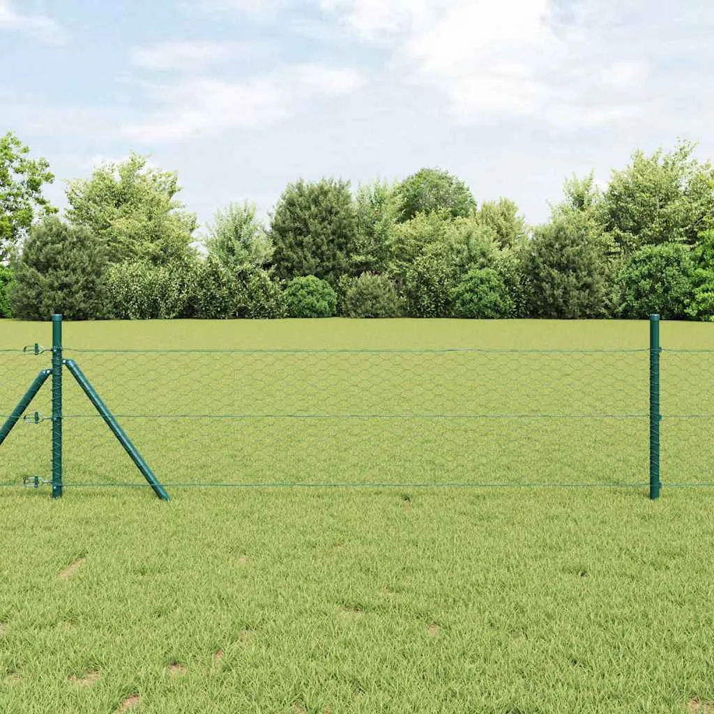 Hexagonzaun Grün 50 x 0,8 m – Moderner Gartenzaun