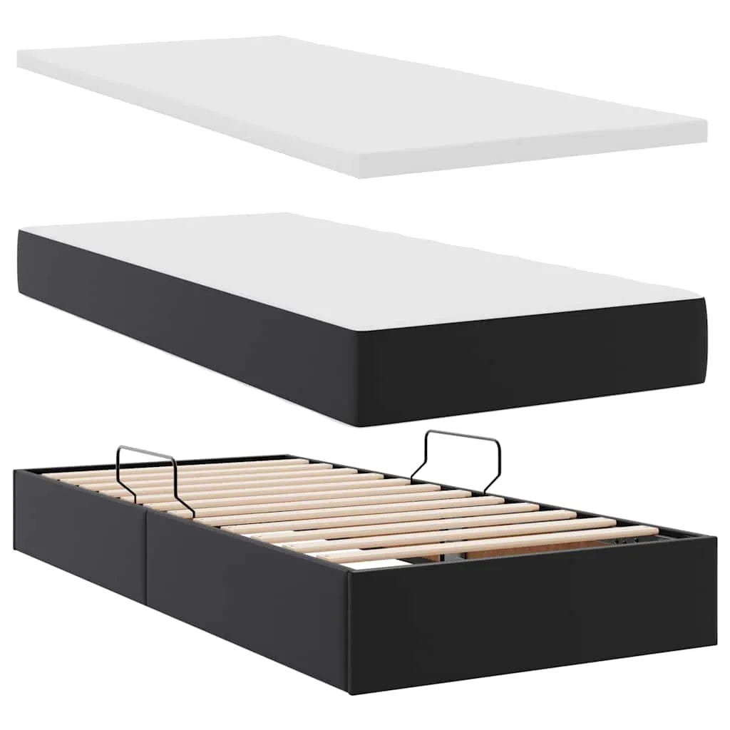 Bett mit Stauraum 180 x 200 cm Schwarz
