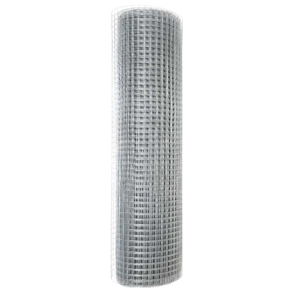 Geschweißter Drahtzaun Silber 1000 x 40 cm für Außenbereich