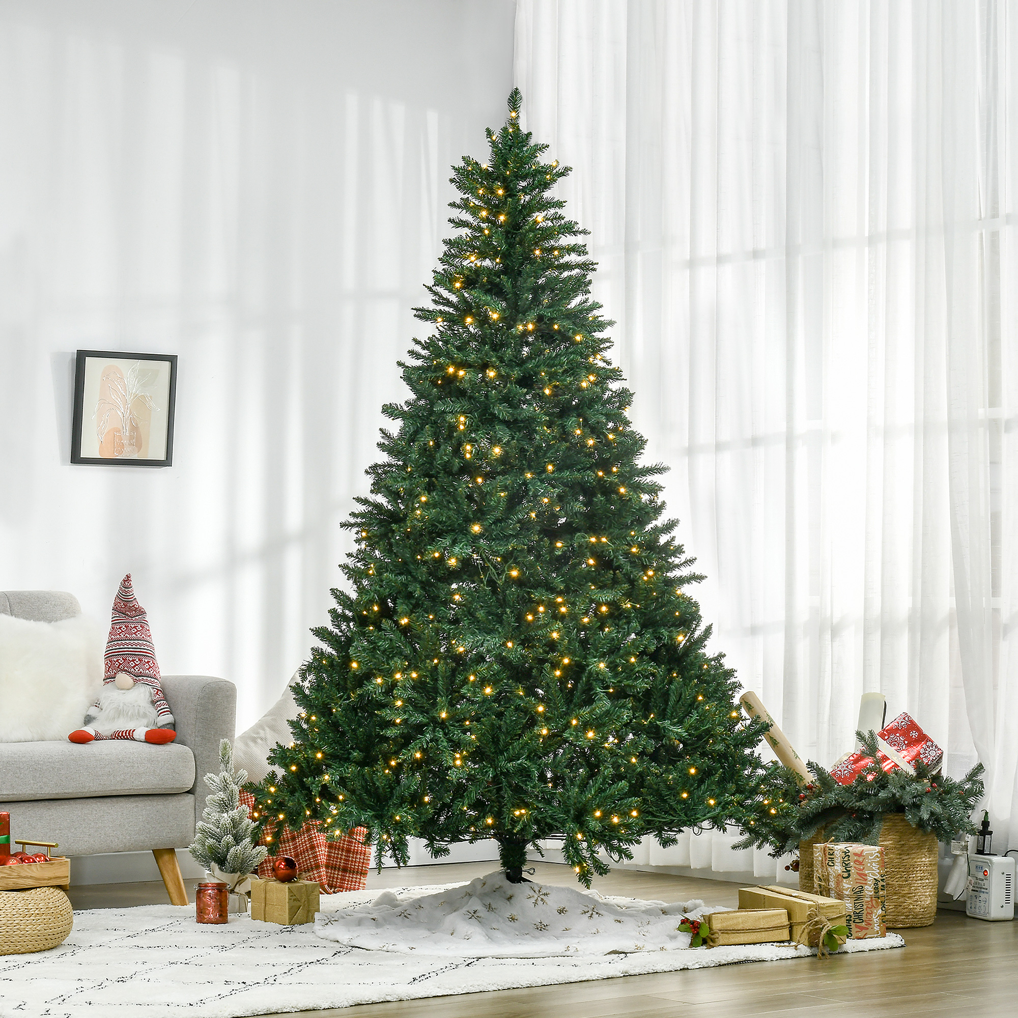 Künstlicher Weihnachtsbaum mit 700 LEDs, 210 cm, Grün