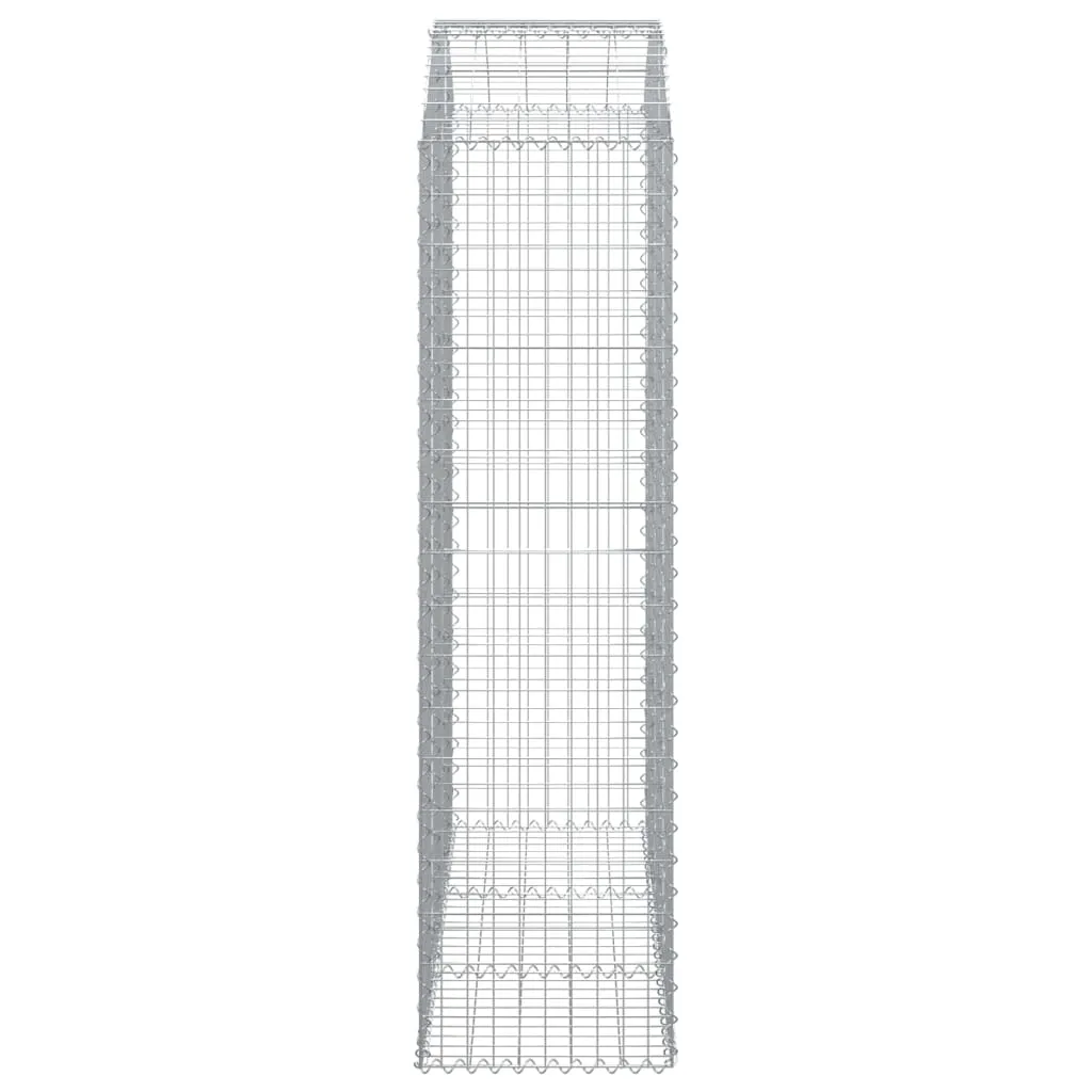 Gabionenwand Hochbogen 150x50x180/200 cm Silber Verzinktes Eisen