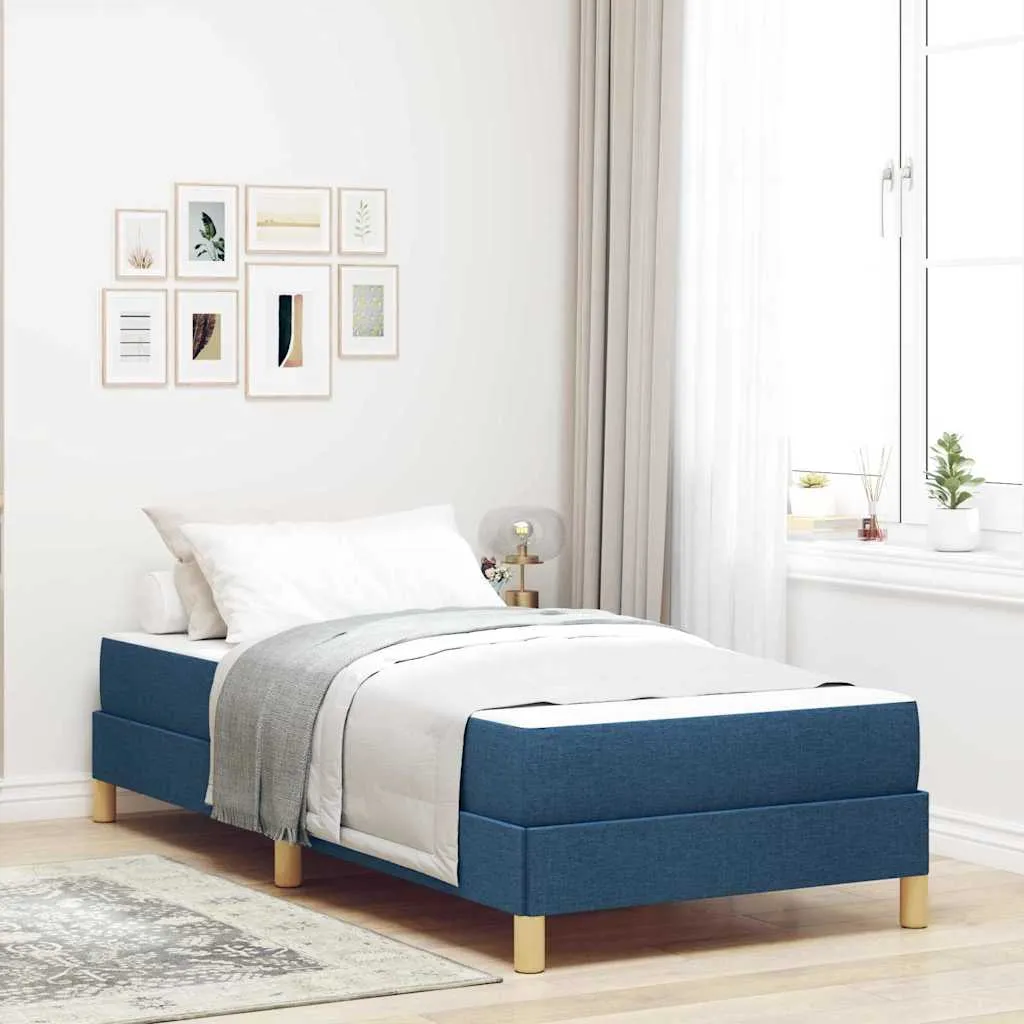 Boxspringbett mit Matratze, Stoff, 200 x 80 cm, Blau