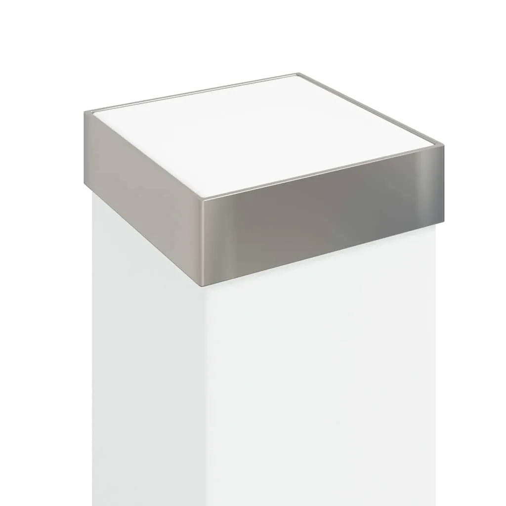 Silberne Pollerleuchte aus Edelstahl 10x10x50 cm mit IP44 Schutzart