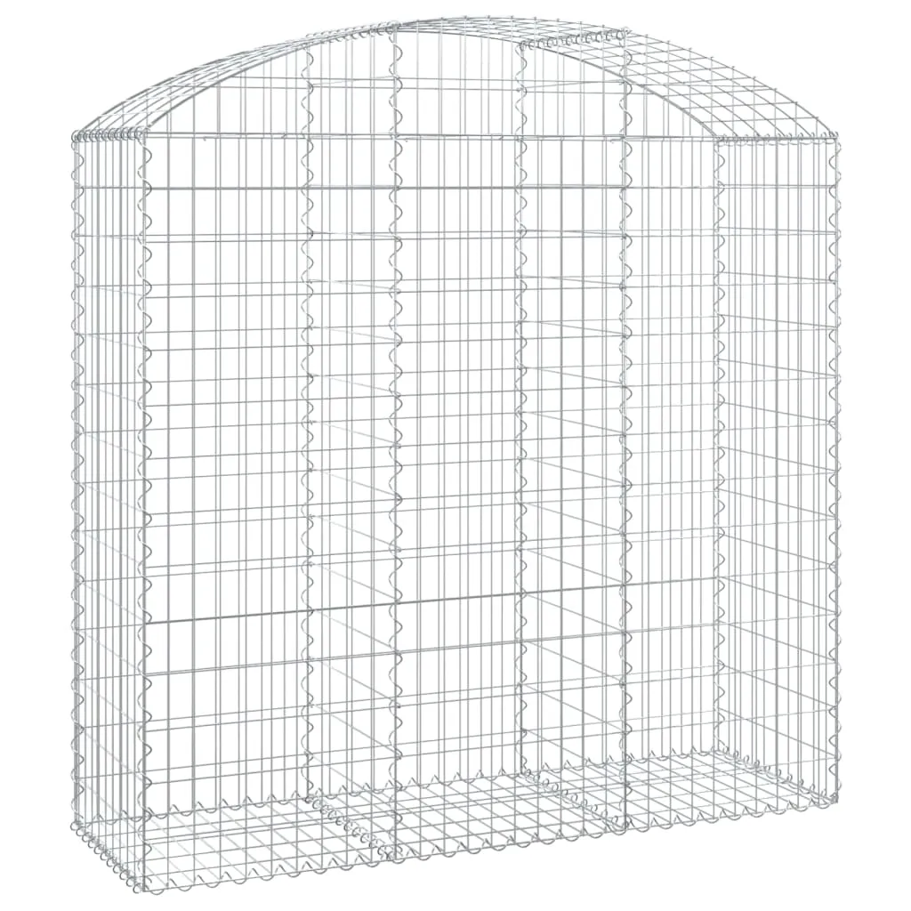 Gabionenkorb Silber 150 x 50 x 140/160 cm - Dekorative Gartenbarriere