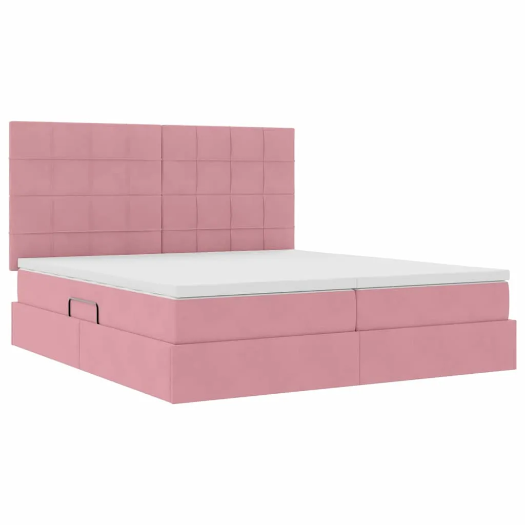 LED-Speicherbett mit Matratze 180 x 200 cm Rosa