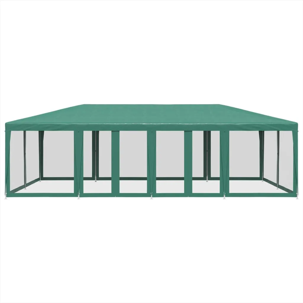 Grünes Partyzelt 800x400x268 cm mit robustem Eisengestell und Mesh-Seitenteilen