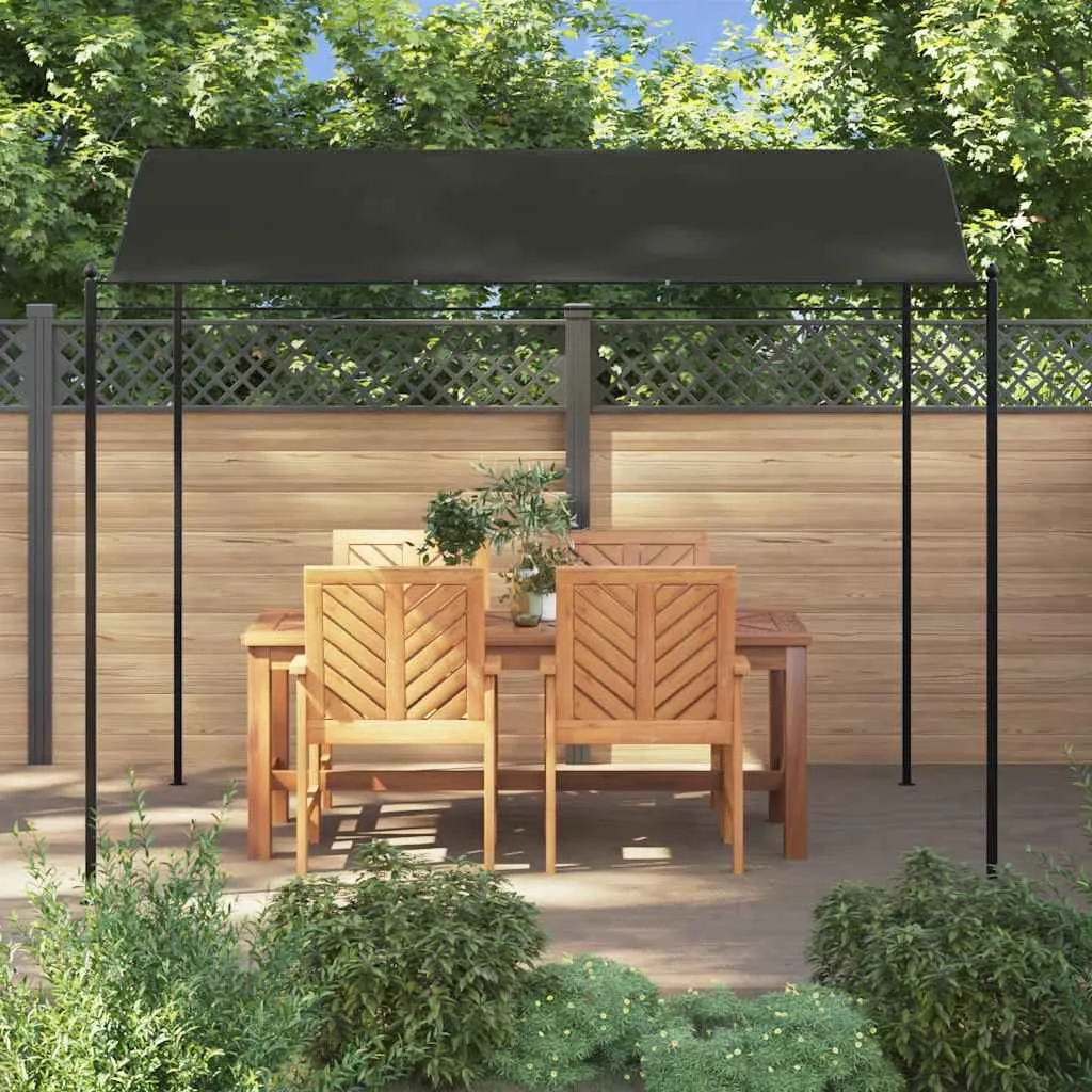 Pavillon 3 x 2,4 m Anthrazit Schwarz mit Stahlkonstruktion und Polyesterdach