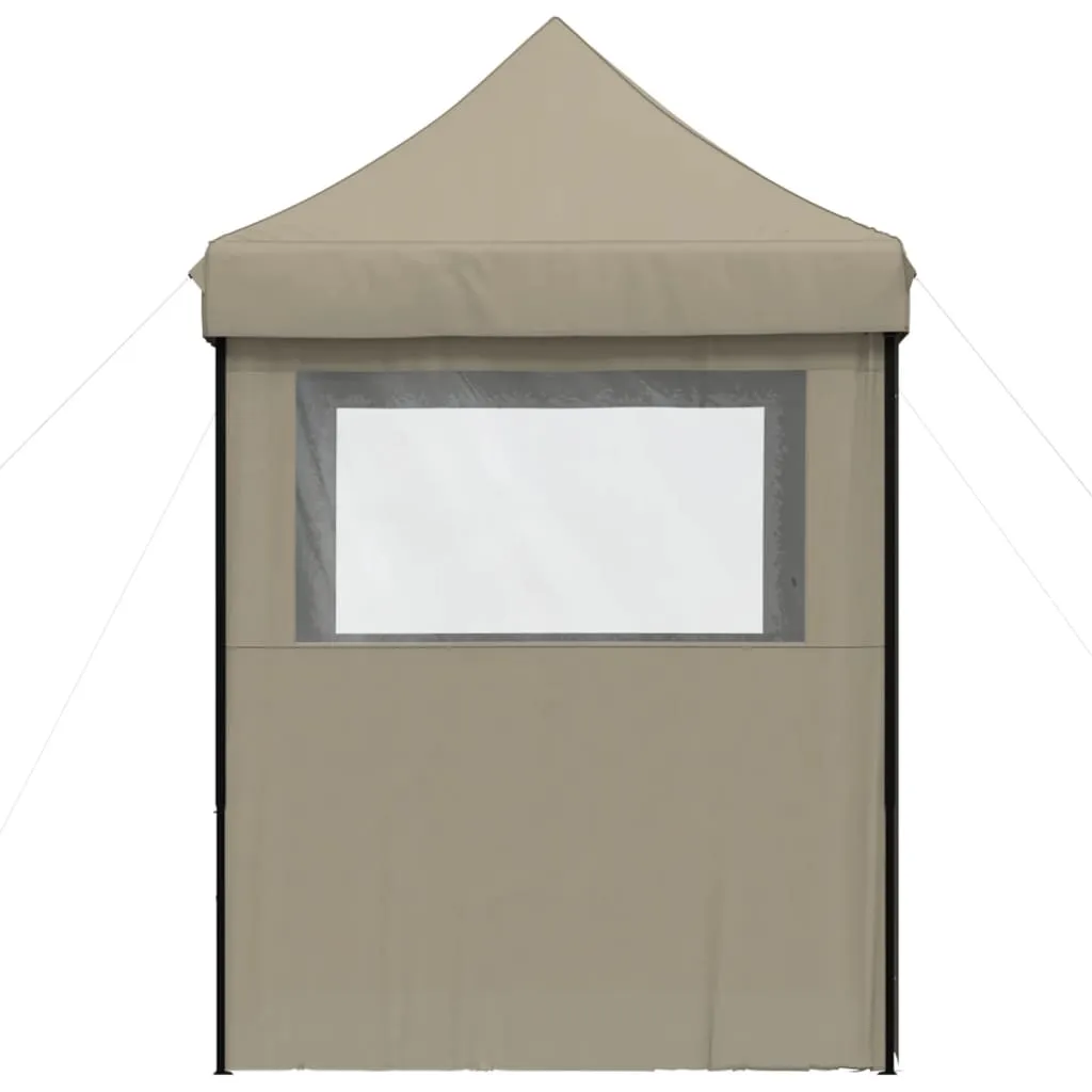 Faltbares Pop-up-Partyzelt 200x200x306 cm Taupe mit Stahlgestell