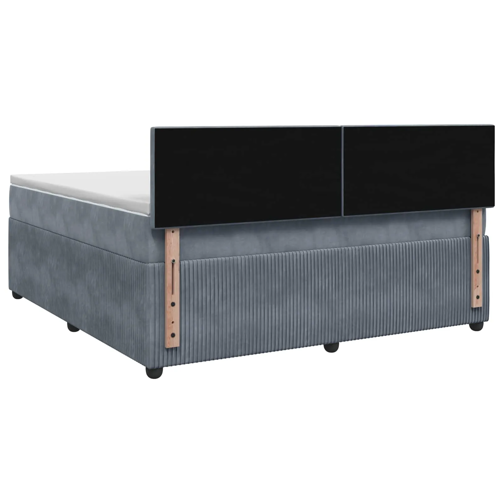 Boxspringbett Samt Dunkelgrau 140x200 cm mit verstellbarem Kopfteil