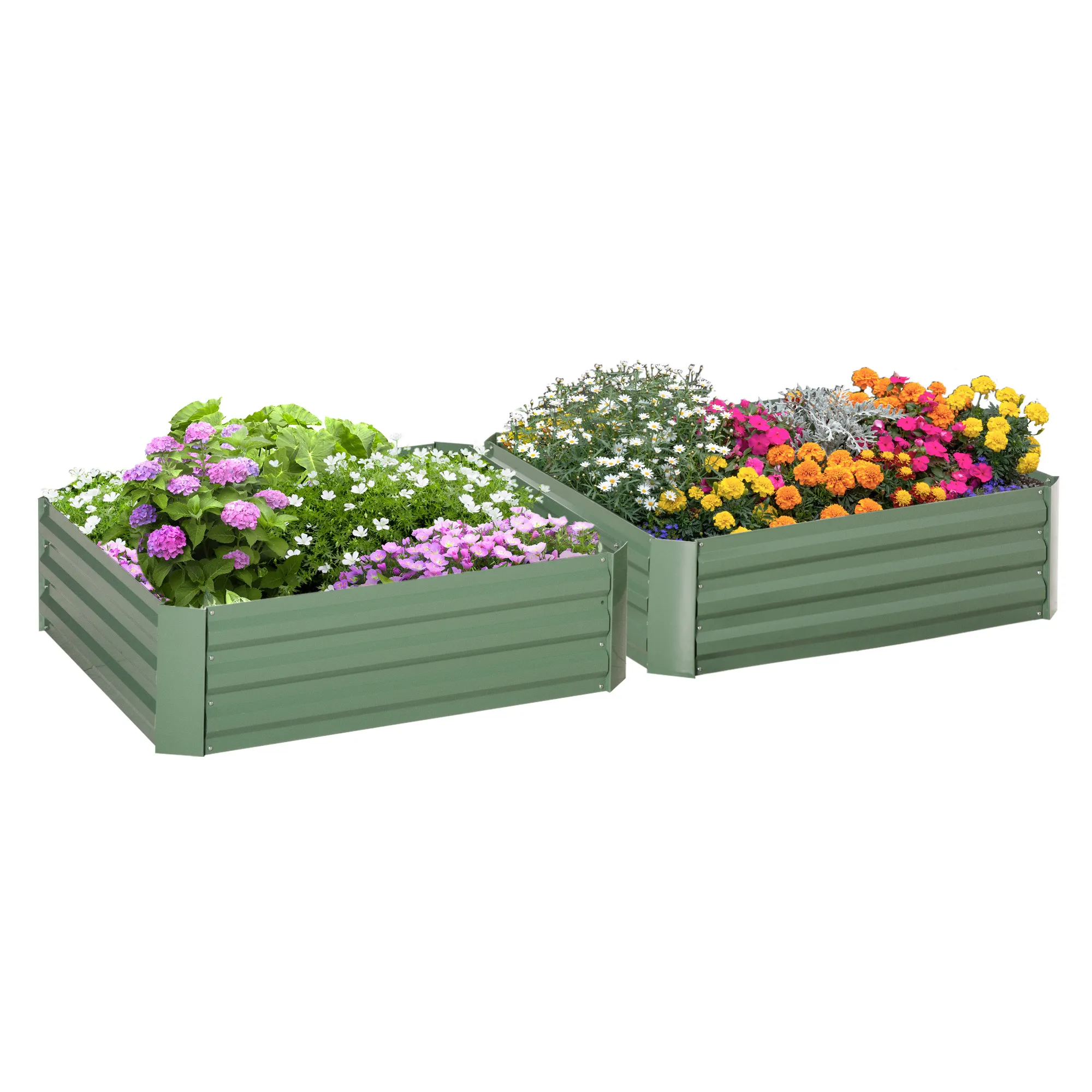 Hochgarten 100x100 cm Grün - Verzinkter Stahl für Balkon und Terrasse