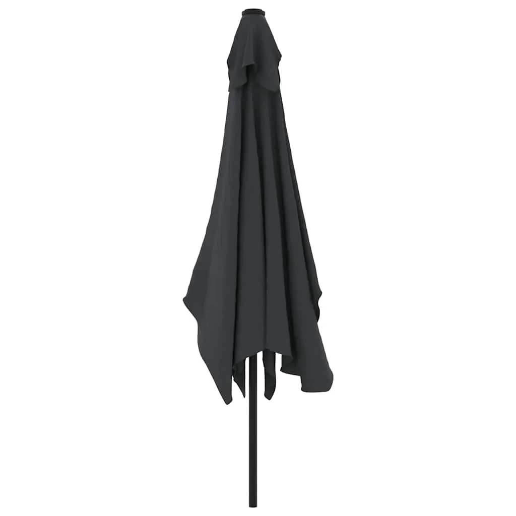 Eleganter Sonnenschirm 300x200x252 cm Schwarz mit Stahlgestell