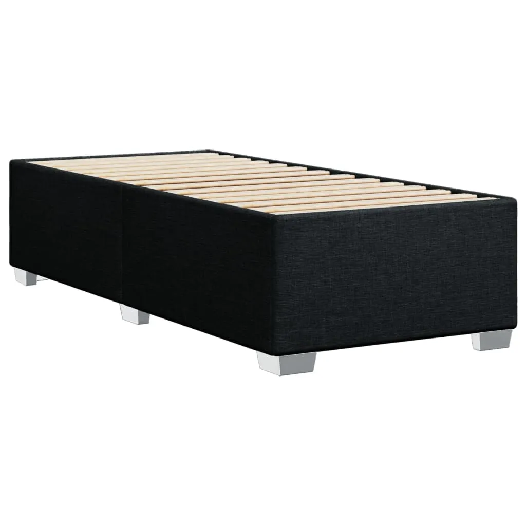 Schwarzes Stoffbett 200 x 90 x 46 cm mit verstärkten Kunststoff-Füßen