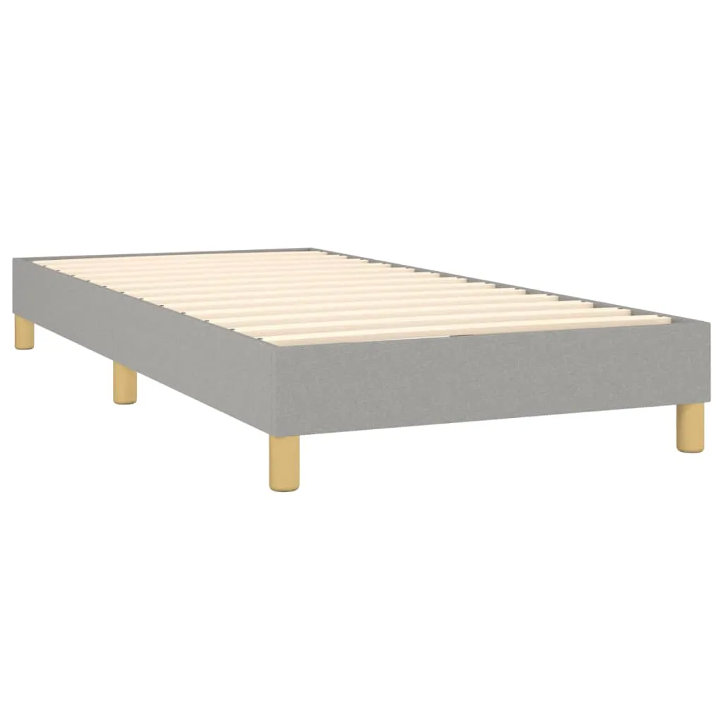 Boxspring-Bettrahmen Hellgrau 203x100x25 cm Stoff und Massivholz