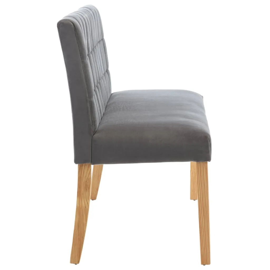 Klassische Sitzbank mit Stepp-Rückenlehne 140x56x86 cm Grau